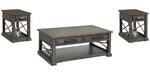 Parker House Sundance - Smokey Grey Cocktail Table with 2 Chairside Tables