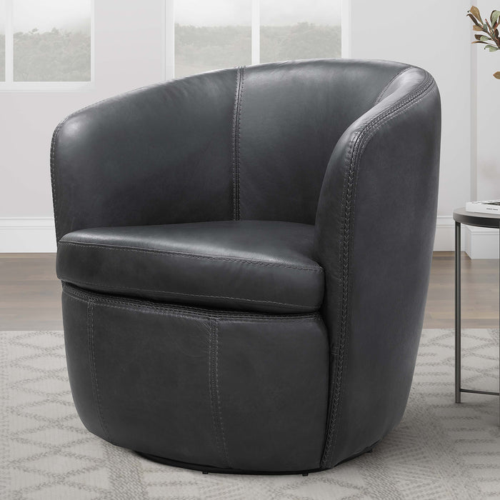 Parker Living Barolo 100% Italian Leather Swivel Club Chair