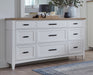 Parker House Americana Modern Bedroom King Shelter Bed with 2 Nightstands and Dresser with Mirror