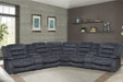 Parker Living Bolton - Misty Storm 7 Piece Modular Reclining Sectional and Entertainment Console