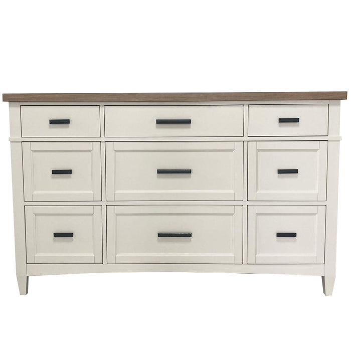 Parker House Americana Modern Bedroom Queen Shelter Bed 2 Nightstands and Dresser with Mirror