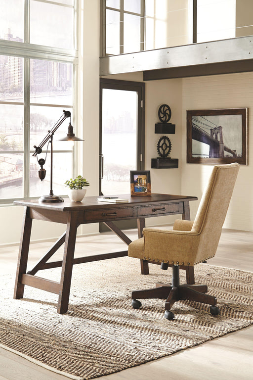 Baldridge - 2 Pc. - Large Leg Desk, Upholstered Swivel Desk Chair image