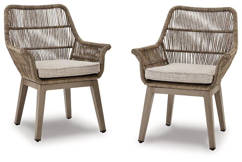 Beach Front Beige Arm Chair with Cushion (Set of 2) image